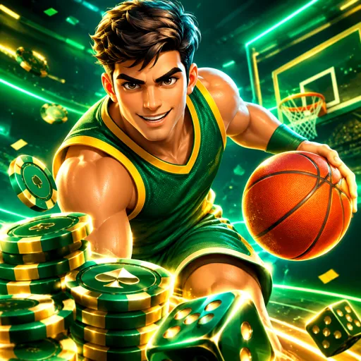 Quadra de basquete com placar ao vivo